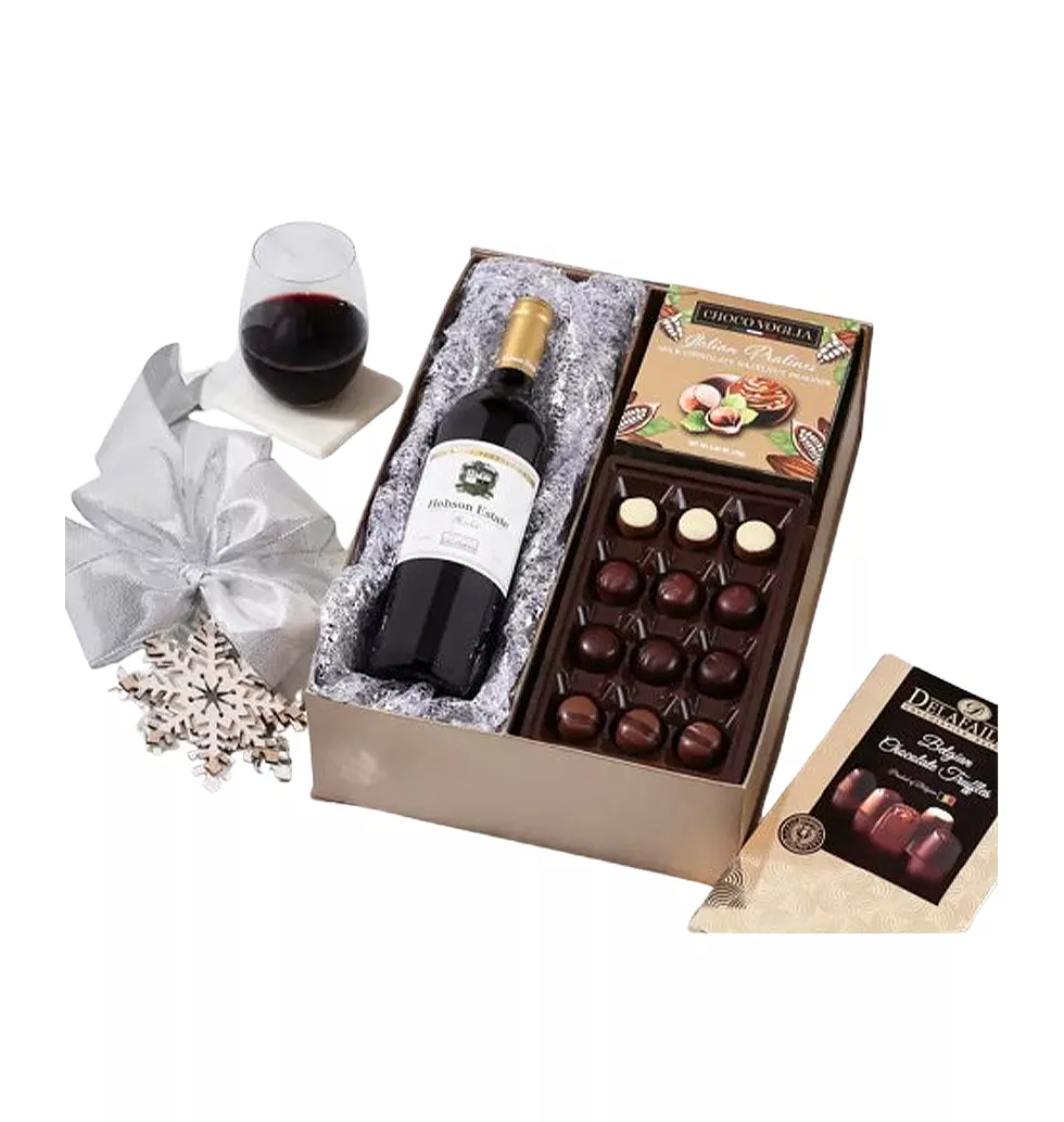 Chocolate-Indulgence Merlot Basket