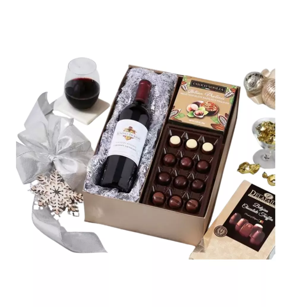 Lip-Smacking Chocolate and Wine Gift