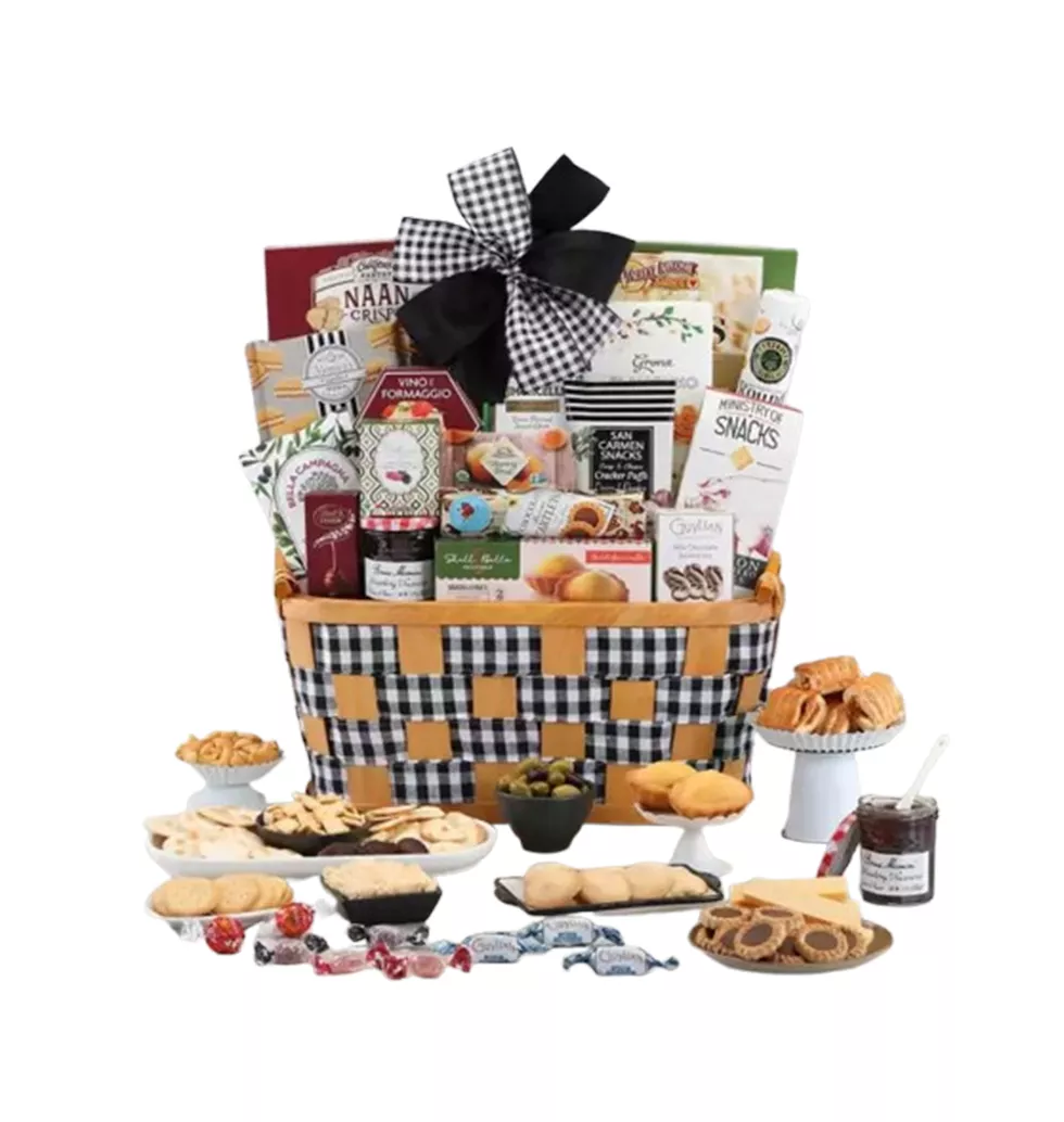 Deluxe Sweet and Savory Treats Basket